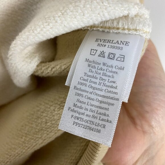 Everlane Track Oversized Crew Neck Sweatshirt in Cashew Womens XXS - Picture 4 of 7